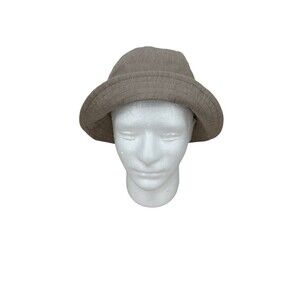 Etmar New York Tan Bucket Linen Blend  Hat Logo Lightweight Women